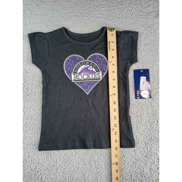 Colorado Rockies MLB Tee Toddler Girls 3T Black Purple Baseball T-Shirt NWT - Picture 4 of 8